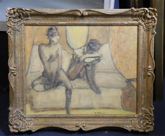 § Sir Robin Philipson RA PRSA (1916-1992) Two female nudes resting 15.5 x 19.5in.